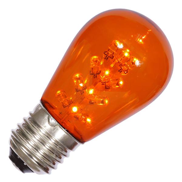 S14 Medium Screw Base Amber Transparent LED