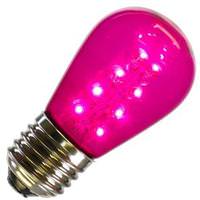 Vickerman 1.3 watt 130 volt S14 Medium Screw Base Pink Transparent LED