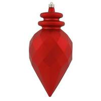 Vickerman 9.5" Red Shiny Matte Faceted Finial Ornament