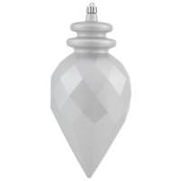 Vickerman 9.5" Silver Shiny Matte Faceted Finial Ornament