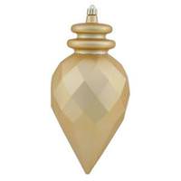 Vickerman 9.5" Gold Shiny Matte Faceted Finial Ornament