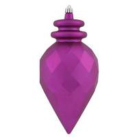 Vickerman 9.5" Magenta Shiny Matte Faceted Finial Ornament (set of 2)