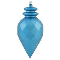 Vickerman 9.5" Turquoise Shiny Matte Faceted Finial Ornament
