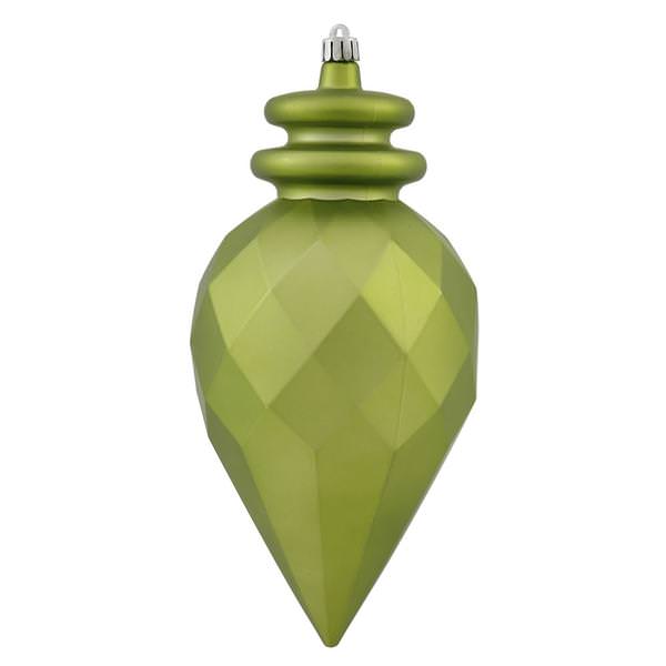 9.5" Lime Shiny Matte Faceted Finial Ornament