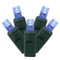 Vickerman 50 Light 25' Green Wire Blue LED Wide Angle Miniature String with 6" Spacing