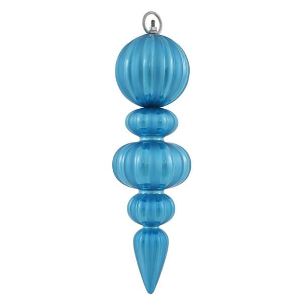 13.5" Turquoise Matte Ball Finial Ornament