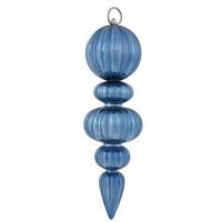 Vickerman 13.5" Sea Blue Matte Hanging Pumpkin and Lantern Finial Ornament