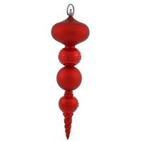 Vickerman 13" Red Shiny Matte Ball Finial Ornament