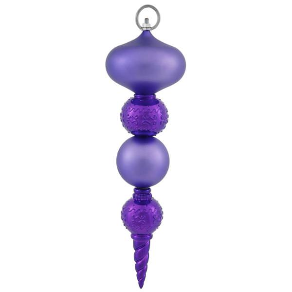 13" Purple Shiny Matte Ball Finial Ornament