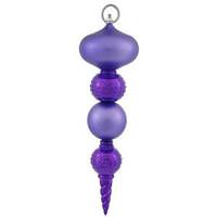 Vickerman 13" Purple Shiny Matte Ball Finial Ornament