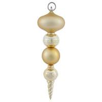 Vickerman 13" Gold Shiny Matte Ball Finial Ornament