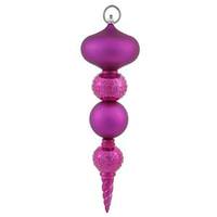 Vickerman 13" Magenta Shiny Matte Ball Finial Ornament