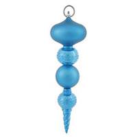 Vickerman 13" Turquoise Shiny Matte Ball Finial Ornament