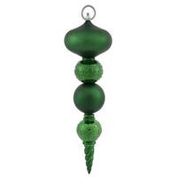 Vickerman 13" Emerald Shiny Matte Ball Finial Ornament
