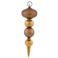 Vickerman 13" Mocha Shiny Matte Ball Finial Ornament