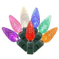 View 50 Light 25' Green Wire Multi-Color C6 LED String with 6" Spacing