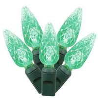 View 50 Light 25' Green Wire Green C6 LED String with 6" Spacing
