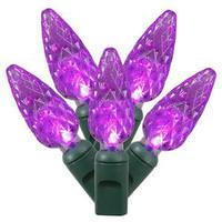 View 50 Light 25' Green Wire Purple C6 LED String with 6" Spacing