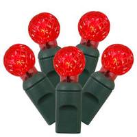 Vickerman 50 Light 25' Green Wire Red G12 Berry LED String with 6" Spacing