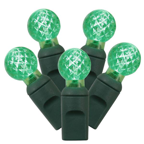 50 Light 25' Green Wire Green G12 Berry LED String with 6" Spacing