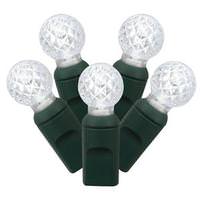 Vickerman 35 Light 12' Green Wire Pure White G12 Berry LED String with 4" Spacing