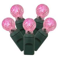 Vickerman 50 Light 25' Green Wire Pink G12 Berry LED String with 6" Spacing