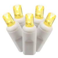 View 50 Light 25' White Wire Yellow Wide Angle LED String with 6" Spacing