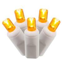 View 50 Light 25' White Wire Orange Wide Angle LED Lights with 6" Spacing