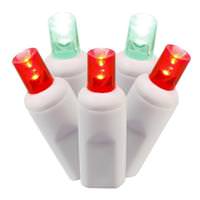 View 50 Light 25' White Wire Red / Green Wide Angle LED String with 6" Spacing