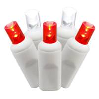 View 50 Light 25' White Wire Red / White Wide Angle LED String with 6" Spacing