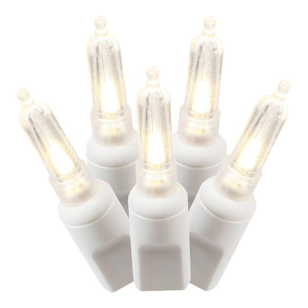 50 Light 25' White Wire Warm White Italian LED Miniature String with 6" Spacing