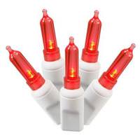 View 50 Light 25' White Wire Red Italian LED Miniature String with 6" Spacing