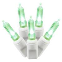View 50 Light 25' White Wire Green Italian LED Miniature String with 6" Spacing