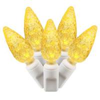 View 50 Light 25' White Wire Yellow C6 LED String with 6" Spacing