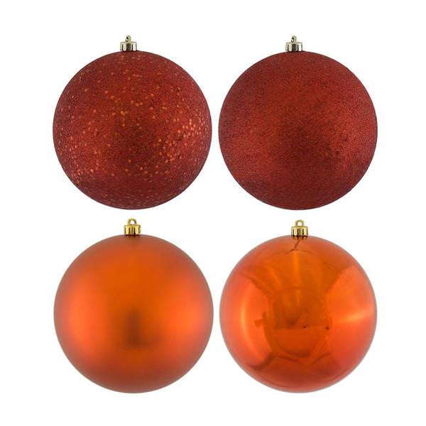 1" Copper Ball Ornaments 4 Assorted Finishes Assorted (18 pack)