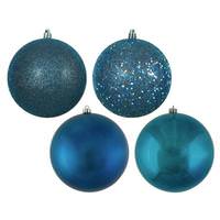 View 2.75" Sea Blue 4 Assorted Finish Ball Ornament (20 pack)