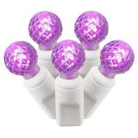 Vickerman 50 Light 25' White Wire Purple G12 Berry LED Miniature String with 6" Spacing