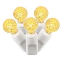 View 50 Light 25' White Wire Yellow G12 Berry LED String with 6" Spacing