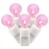 Vickerman 50 Light 25' White Wire Pink G12 Berry LED Miniature String with 6" Spacing