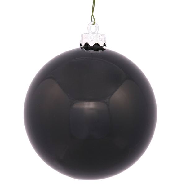 2.75" Black Shiny Ball Ornament (12 pack)