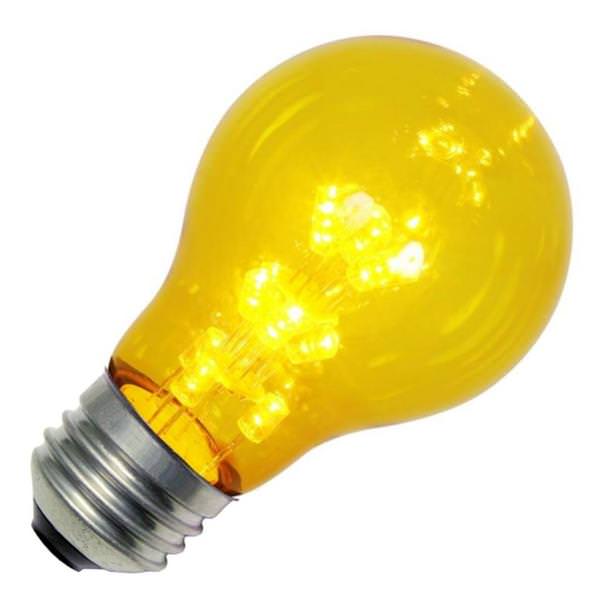 1 watt 120 volt A19 Medium Screw Yellow LED