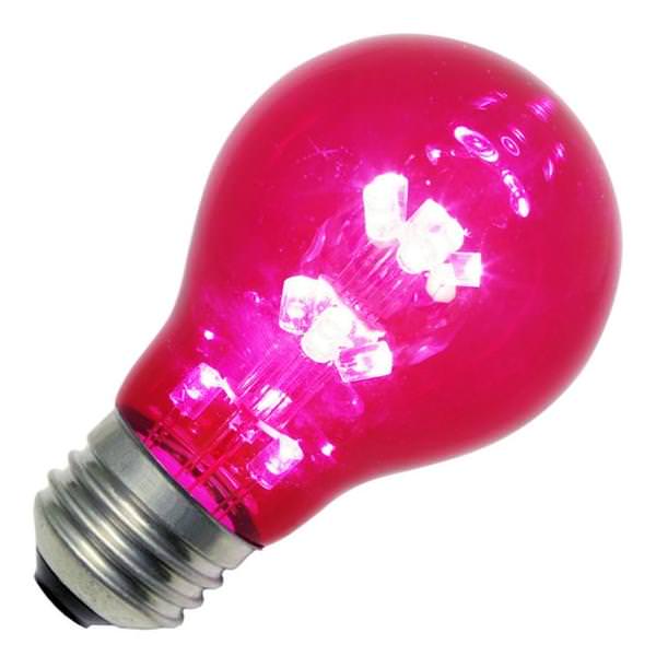 1 watt 120 volt A19 Medium Screw Pink LED