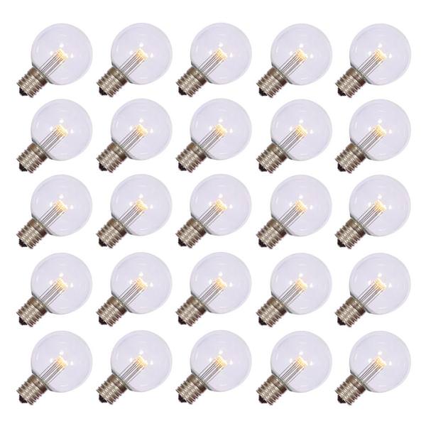 .9 watt G50 Transparent Warm White LED Intermediate Screw Base Dimmable (25 pack)