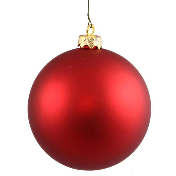 3" Red Matte Ball Ornament (12 pack)