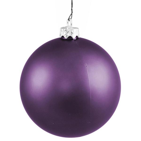 3" Plum Matte Ball Ornament (12 pack)