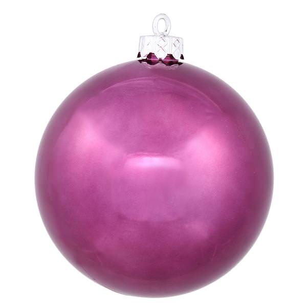 3" Plum Shiny Ball Ornament (12 pack)