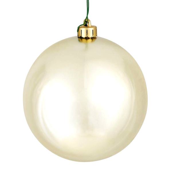 3" Champagne Shiny Reflective Ball Ornament (12 pack)