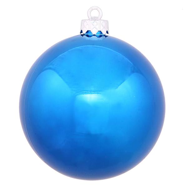 4" Blue Shiny Ball Ornament (6 pack)