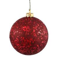 Vickerman 4" Burgundy Sequin Ball Ornament (6 pack)