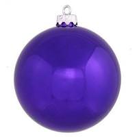 Vickerman 4" Purple Shiny Ball Ornament (6 pack)